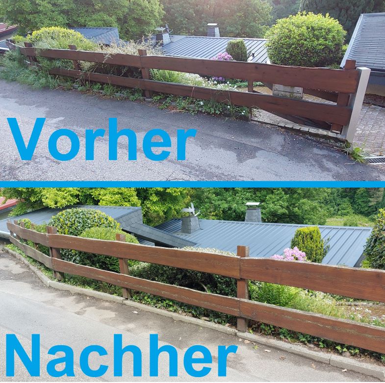 Foto Vorher & Nachher Gartenpflege